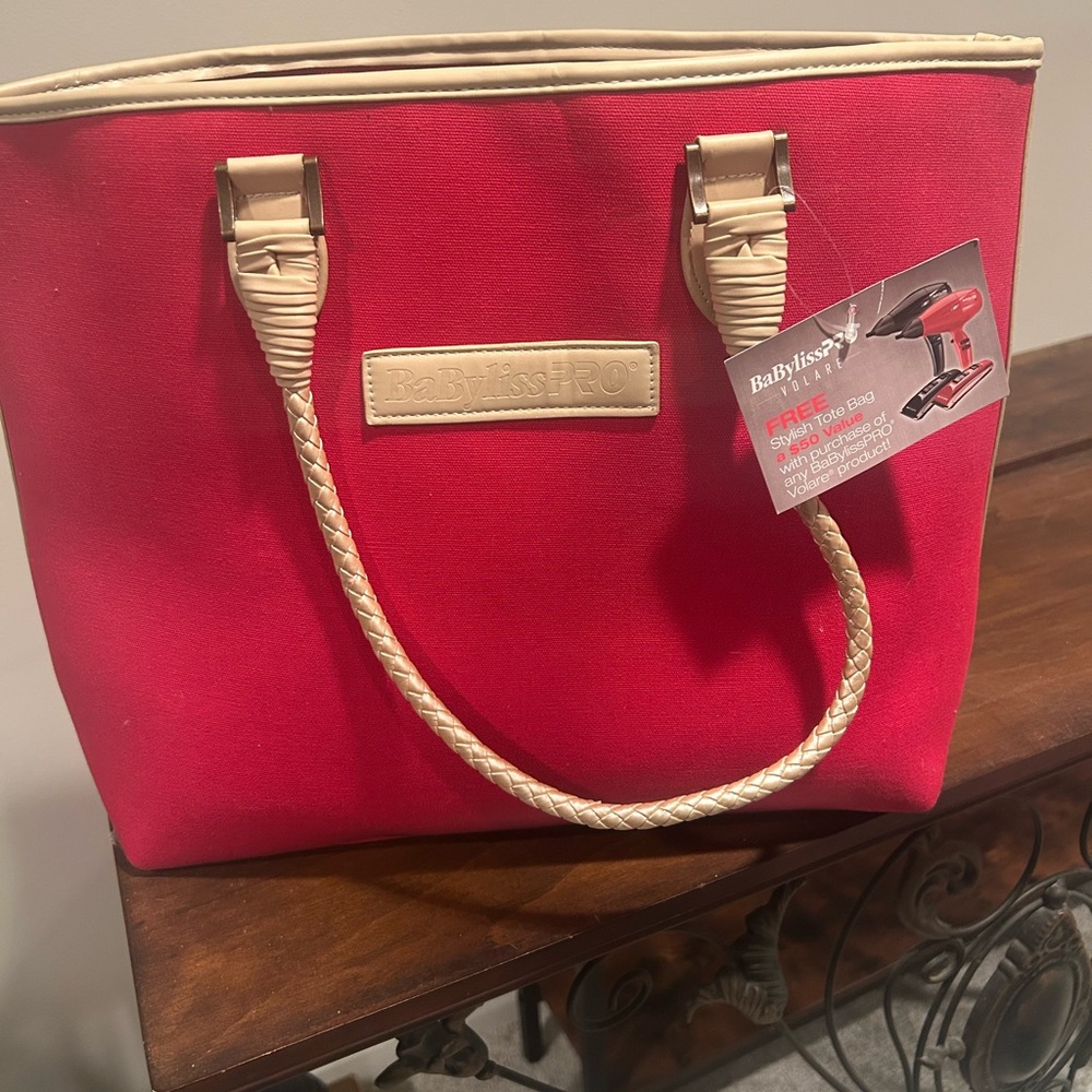BabyBliss Red Baby Bag with Structured Design and Contrasting Accents